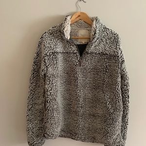 Fuzzy pullover 1/4 zip sweatshirt